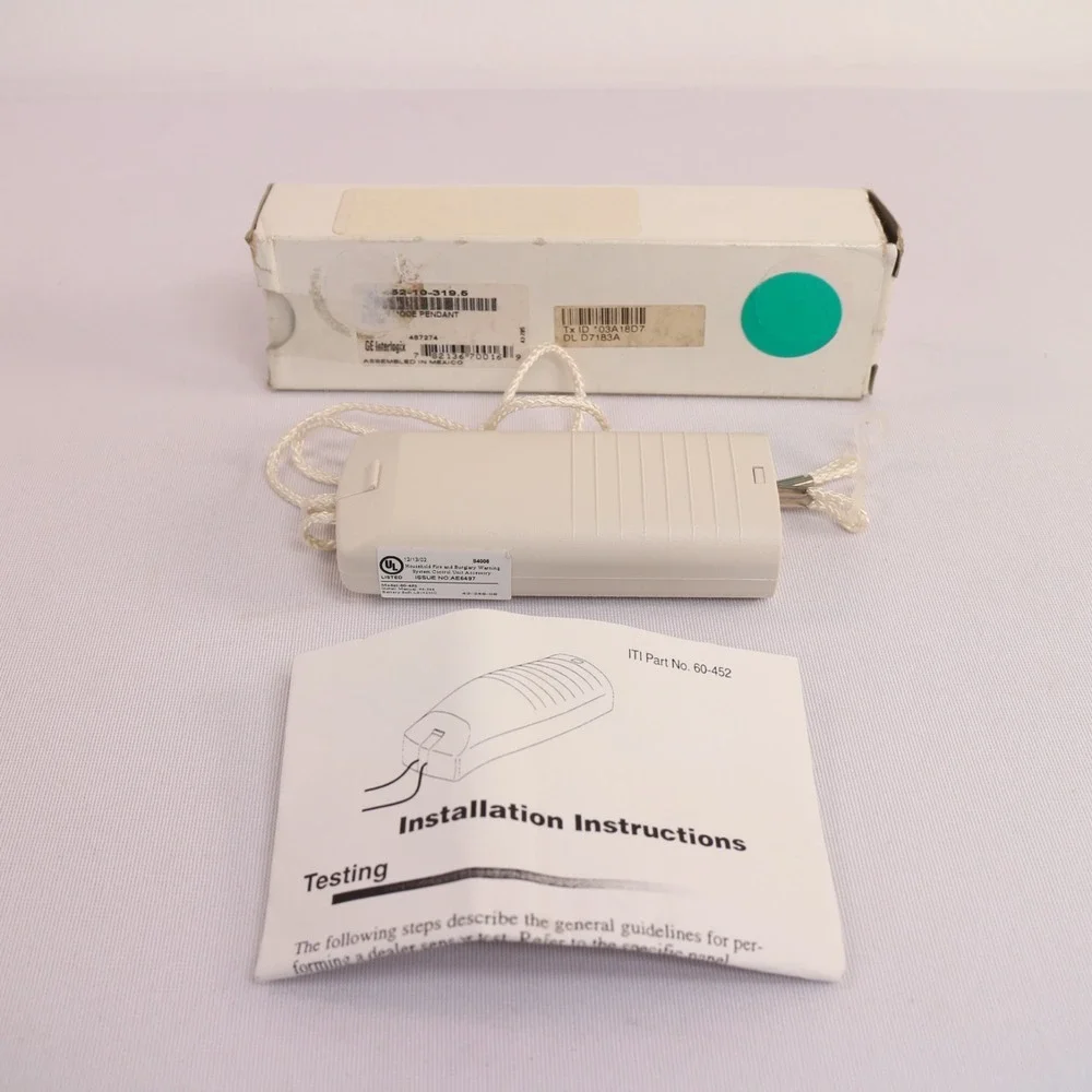 GE Security Interlogix 60-452-10-319.5 Pendant Panic Device Open Box White SOS
